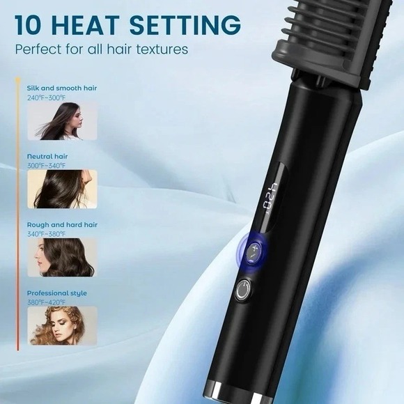 SEJOY 923 Hair Straightening Brush Digital Display 45W Anti-Scald NIB Black - Picture 2 of 7